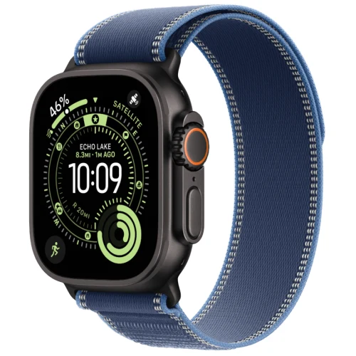 Apple Watch Ultra 3, 49 мм, Black Titanium, ремешок Trail цвета Blue/Bright Blue M/L Black Titanium
