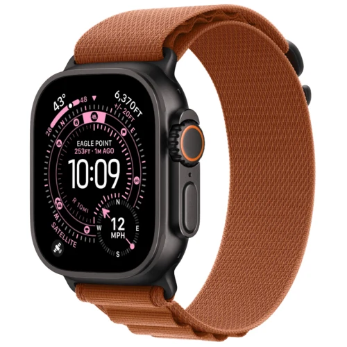 Apple Часы Apple Watch Ultra 3, 49 мм, Black Titanium, ремешок Alpine Terra Cotta цвета L Black Titanium