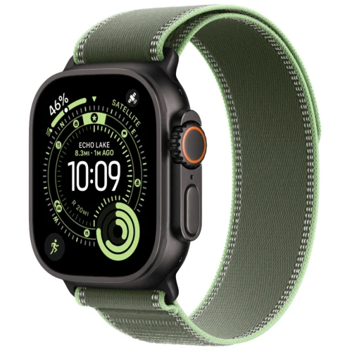 Apple Часы Apple Watch Ultra 3, 49 мм, Black Titanium, ремешок Trail цвета Green/Neon S/M Black Titanium