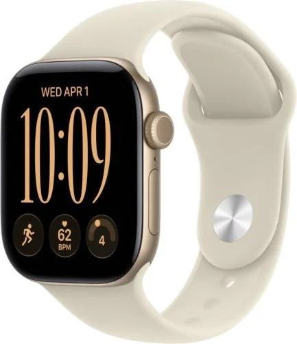 Часы Apple Watch Series 12, 46мм, GPS, Light Gold Aluminum, Sand Sport Band, M/L Light Gold