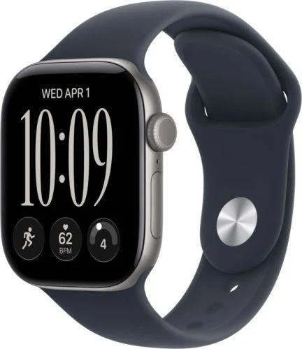 Apple Часы Apple Watch Series 12, 46мм, GPS, Space Gray Aluminum, Navy Blue Sport Band, S/M Space Gray