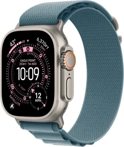 Apple Часы Apple Watch Ultra 3, 49 мм, Natural Titanium, ремешок Alpine Loop голубого цвета L Natural