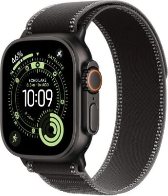 Apple Apple Watch Ultra 3, 49 мм, Black Titanium, ремешок Trail цвета Black/Charcoal M/L Natural