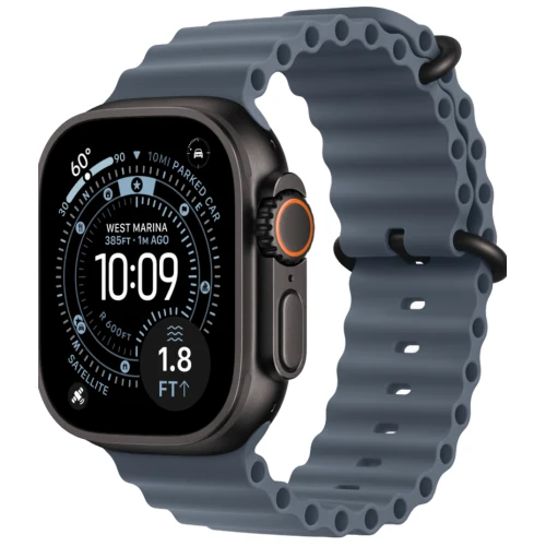 Apple Apple Watch Ultra 3, 49 мм, Black Titanium, ремешок Ocean цвета Anchor Blue Black Titanium