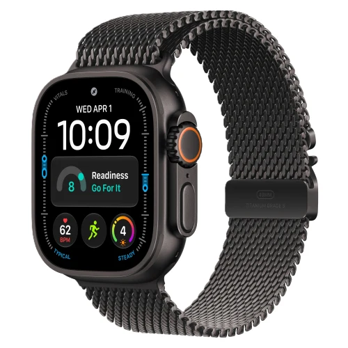 Часы Apple Watch Ultra 4, 49 мм, Black Titanium, Black Titanium Milanese Loop L Black Titanium