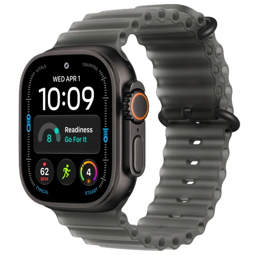 Apple Часы Apple Watch Ultra 4, 49 мм, Black Titanium, Translucent Black Ocean Band Black Titanium