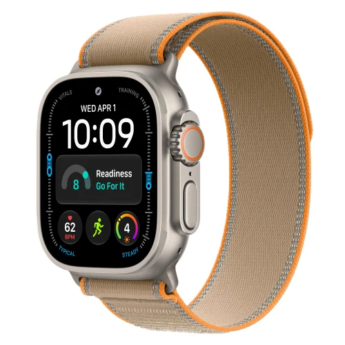 Apple Часы Apple Watch Ultra 4, 49 мм, Natural Titanium, Sand Trail Loop, M/L Natural Titanium