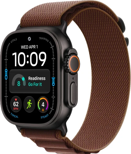 Apple Часы Apple Watch Ultra 4, 49 мм, Black Titanium, Burgundy Alpine Loop S Black Titanium
