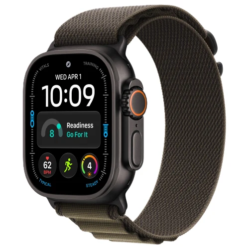 Apple Часы Apple Watch Ultra 4, 49 мм, Black Titanium, Dark Olive Alpine Loop L Black Titanium