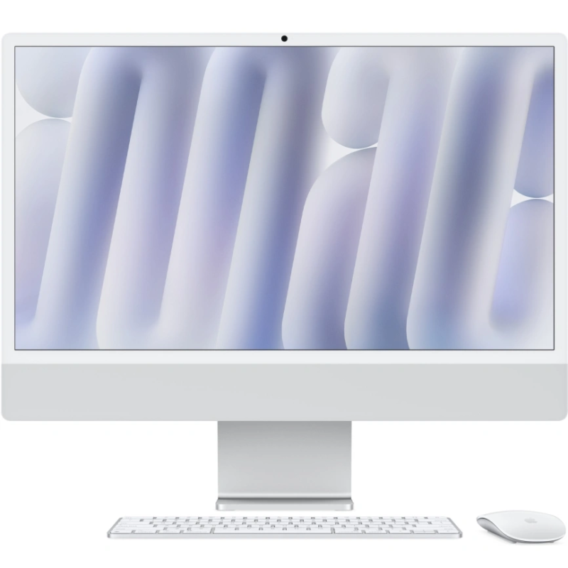 Моноблок Apple iMac 24" Retina 4,5K (M4 8C CPU, 8C GPU, 2024), 16 ГБ, 256 ГБ SSD, серебристый, MWUC3 Silver
