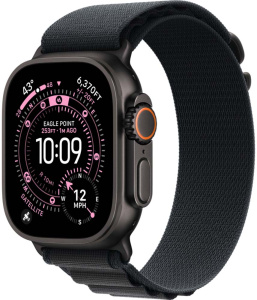 Часы Apple Watch Ultra 3, 49 мм, Black Titanium, ремешок Alpine Black цвета L Titanium Black