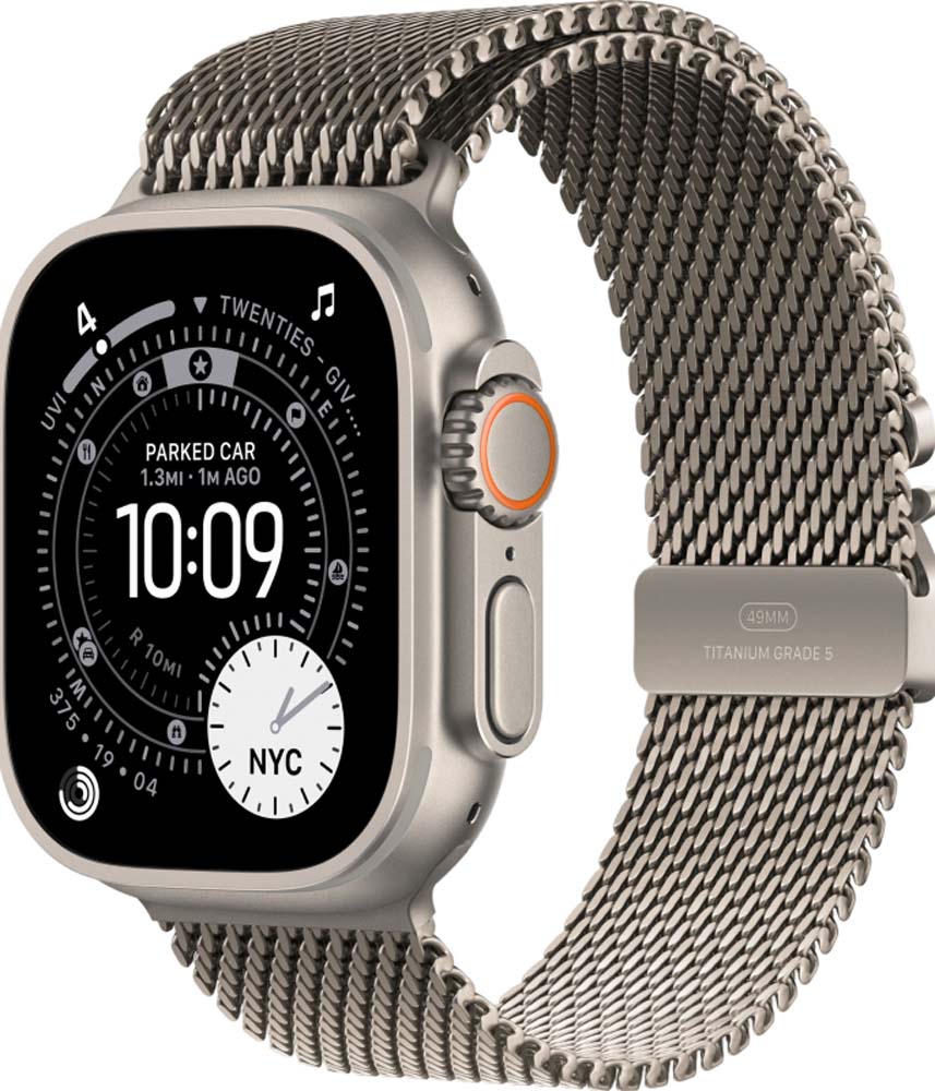 Apple Apple Watch Ultra 3, 49 мм, Natural Titanium, ремешок Milanese Natural цвета L Natural